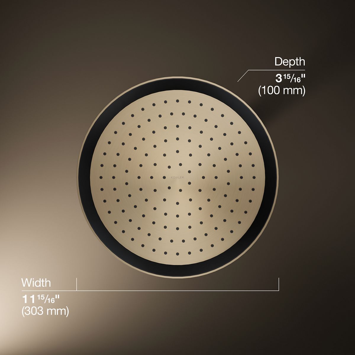 3/4 view of product with dimensions