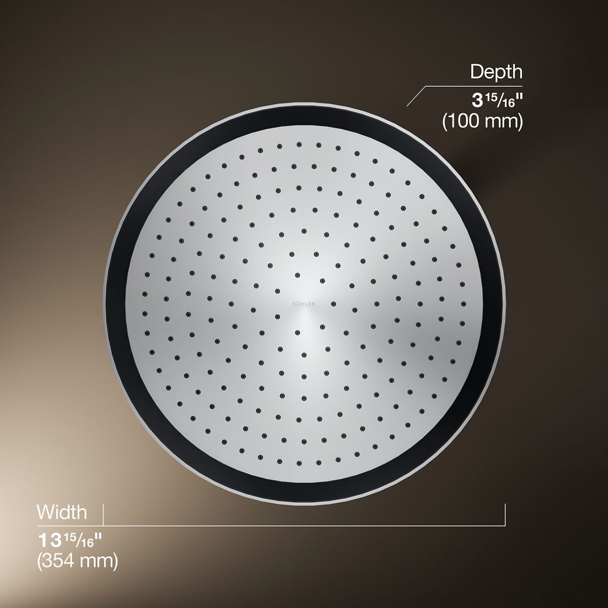 3/4 view of product with dimensions