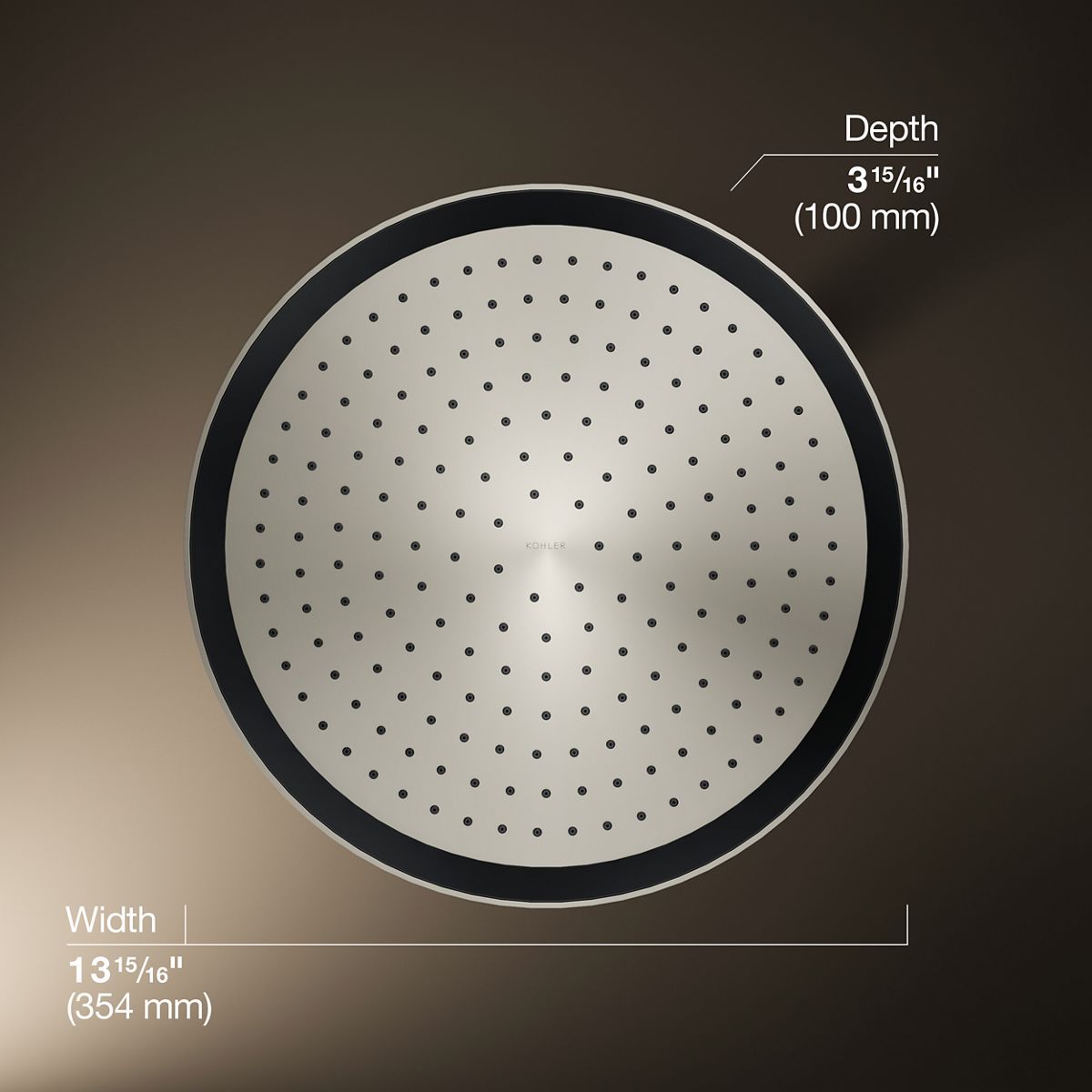 3/4 view of product with dimensions