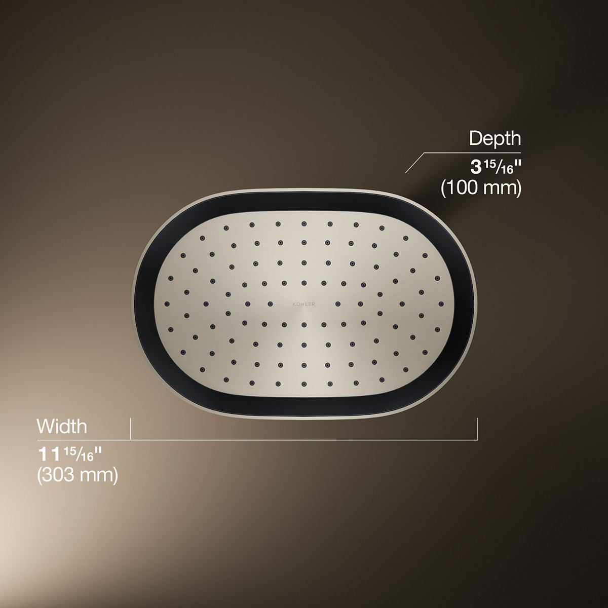 3/4 view of product with dimensions