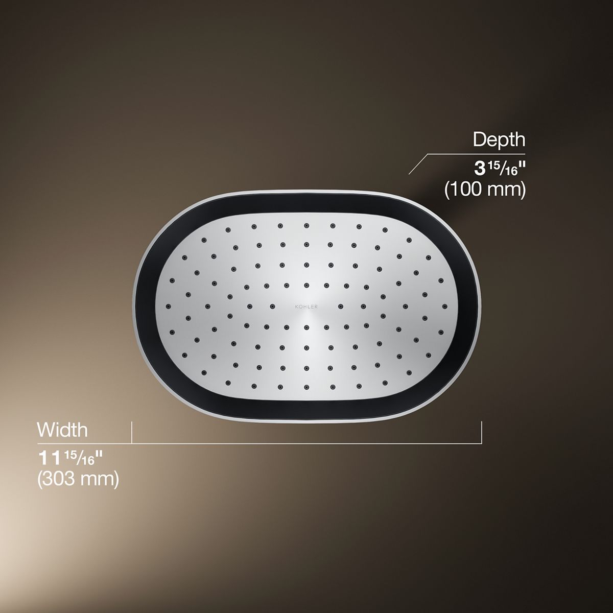 3/4 view of product with dimensions