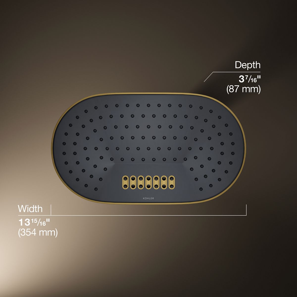 3/4 view of product with dimensions
