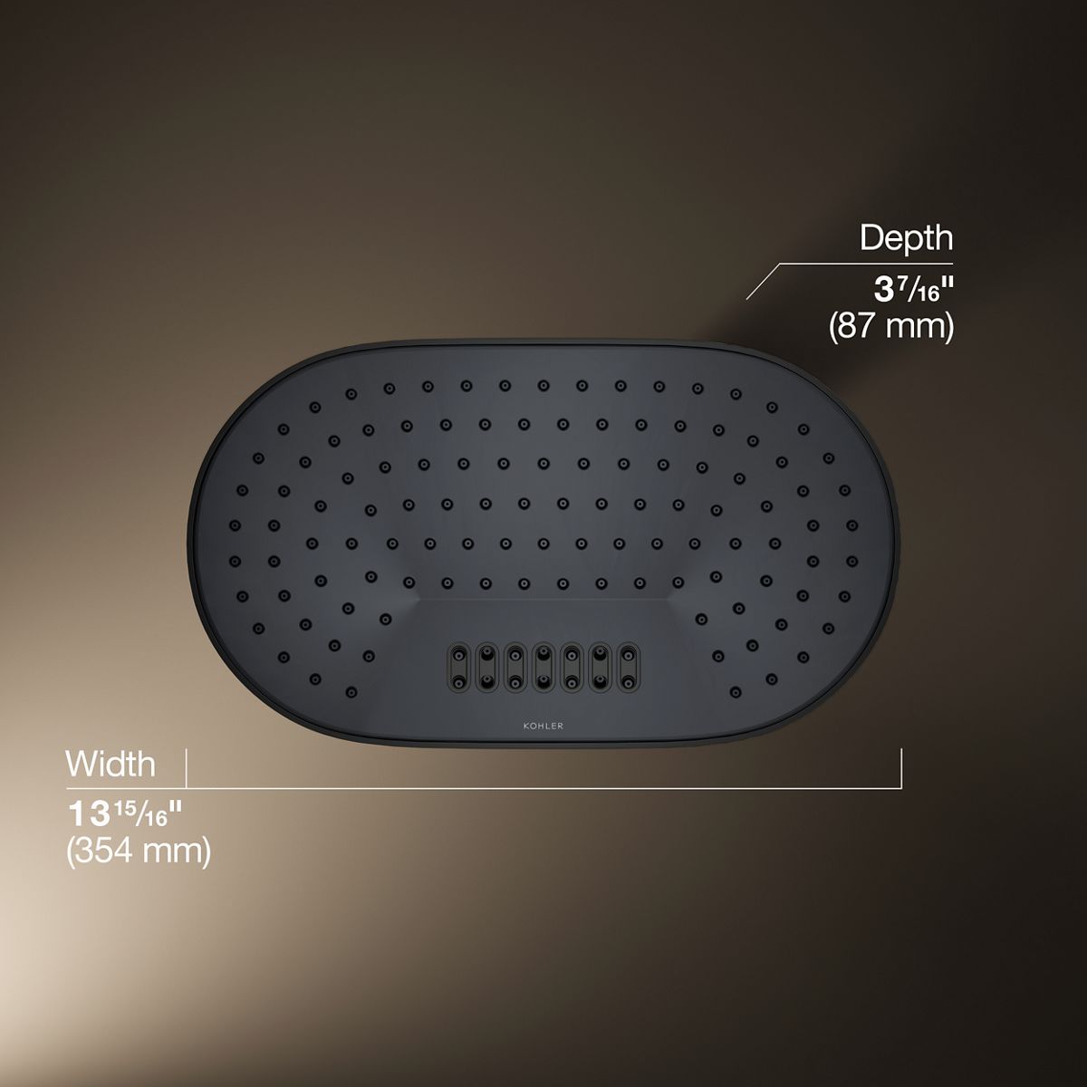 3/4 view of product with dimensions