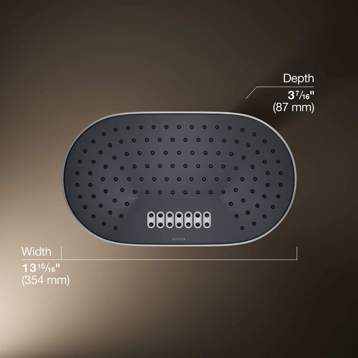 3/4 view of product with dimensions