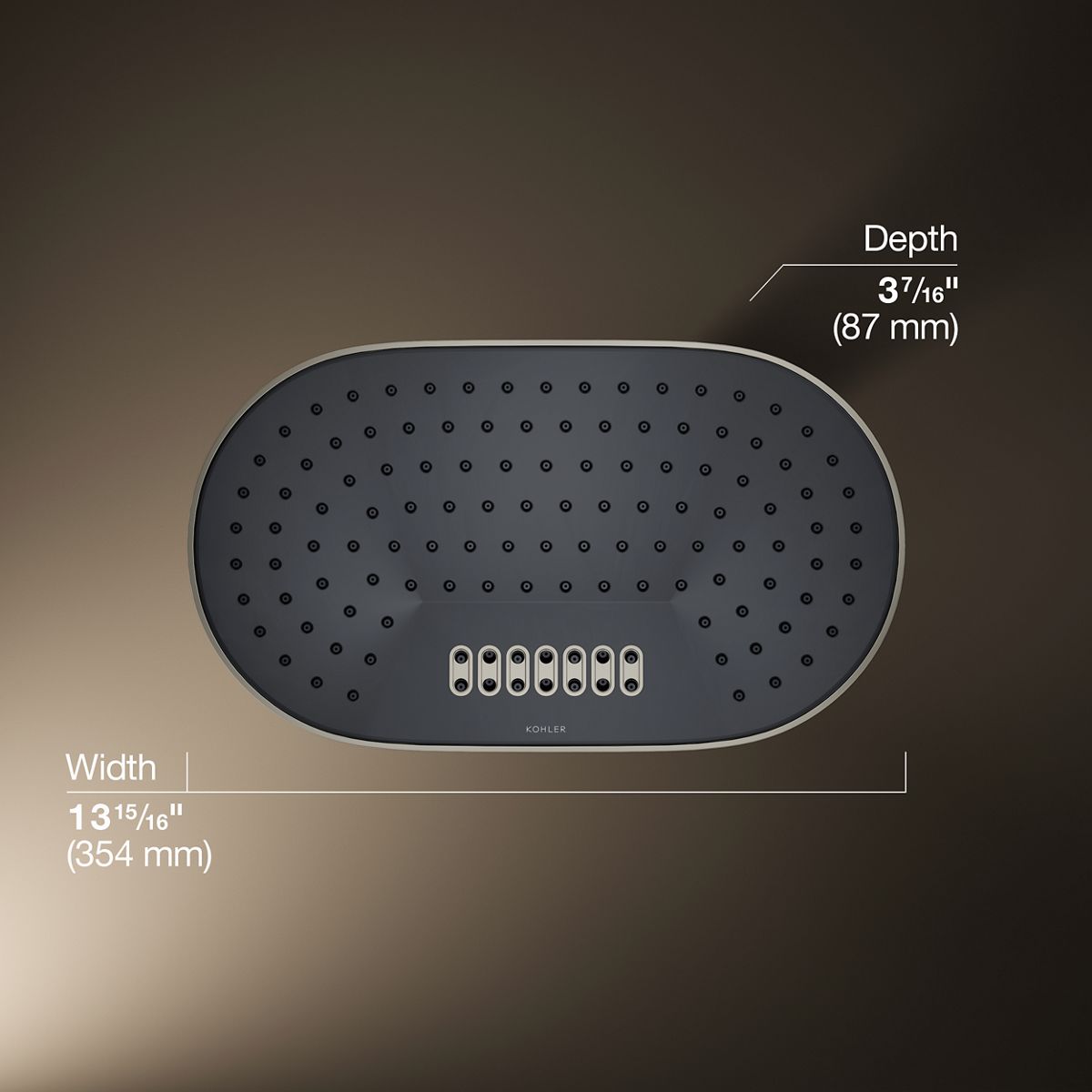 3/4 view of product with dimensions