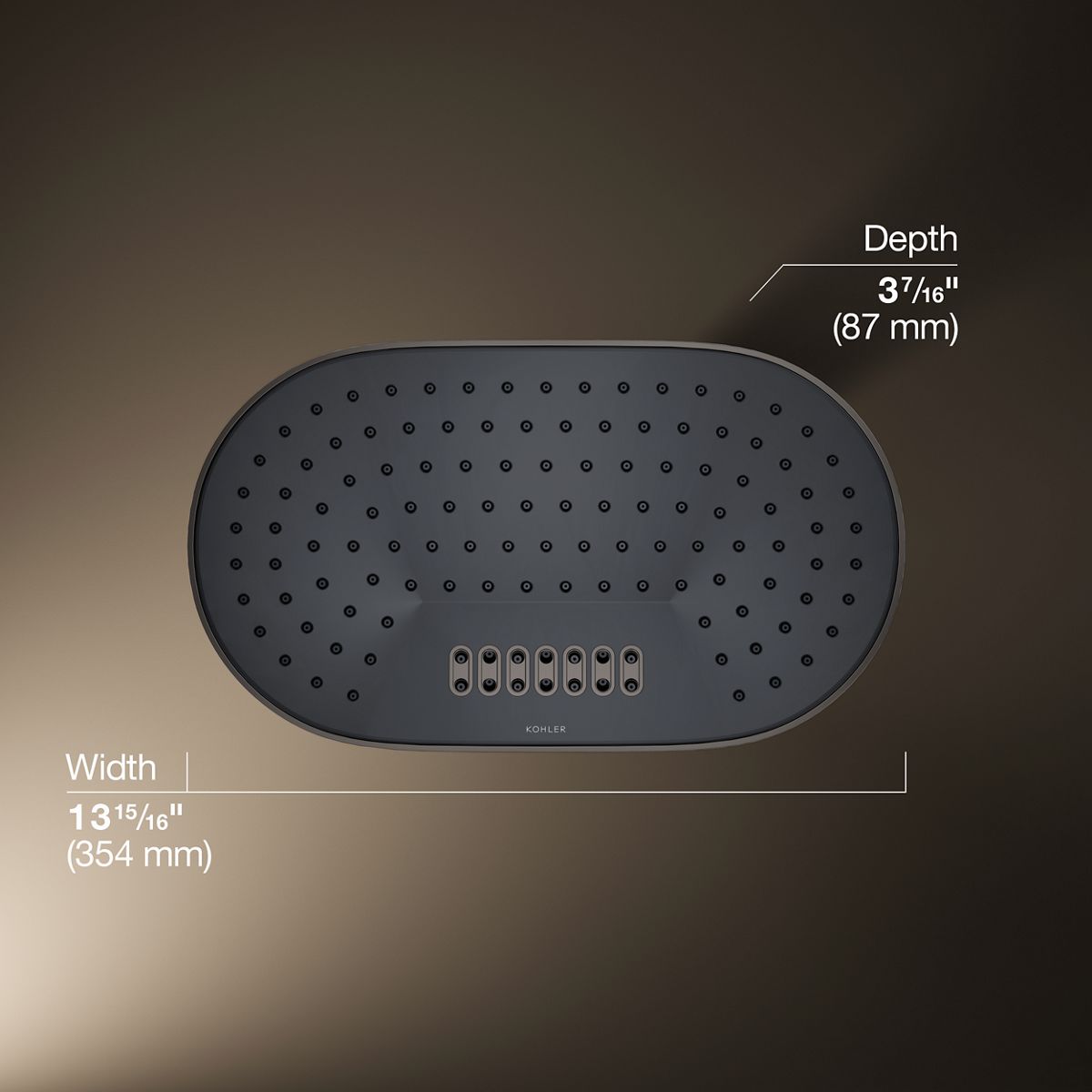 3/4 view of product with dimensions