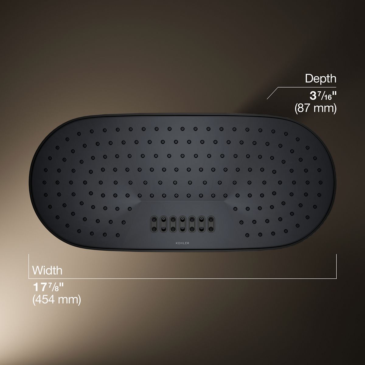 3/4 view of product with dimensions