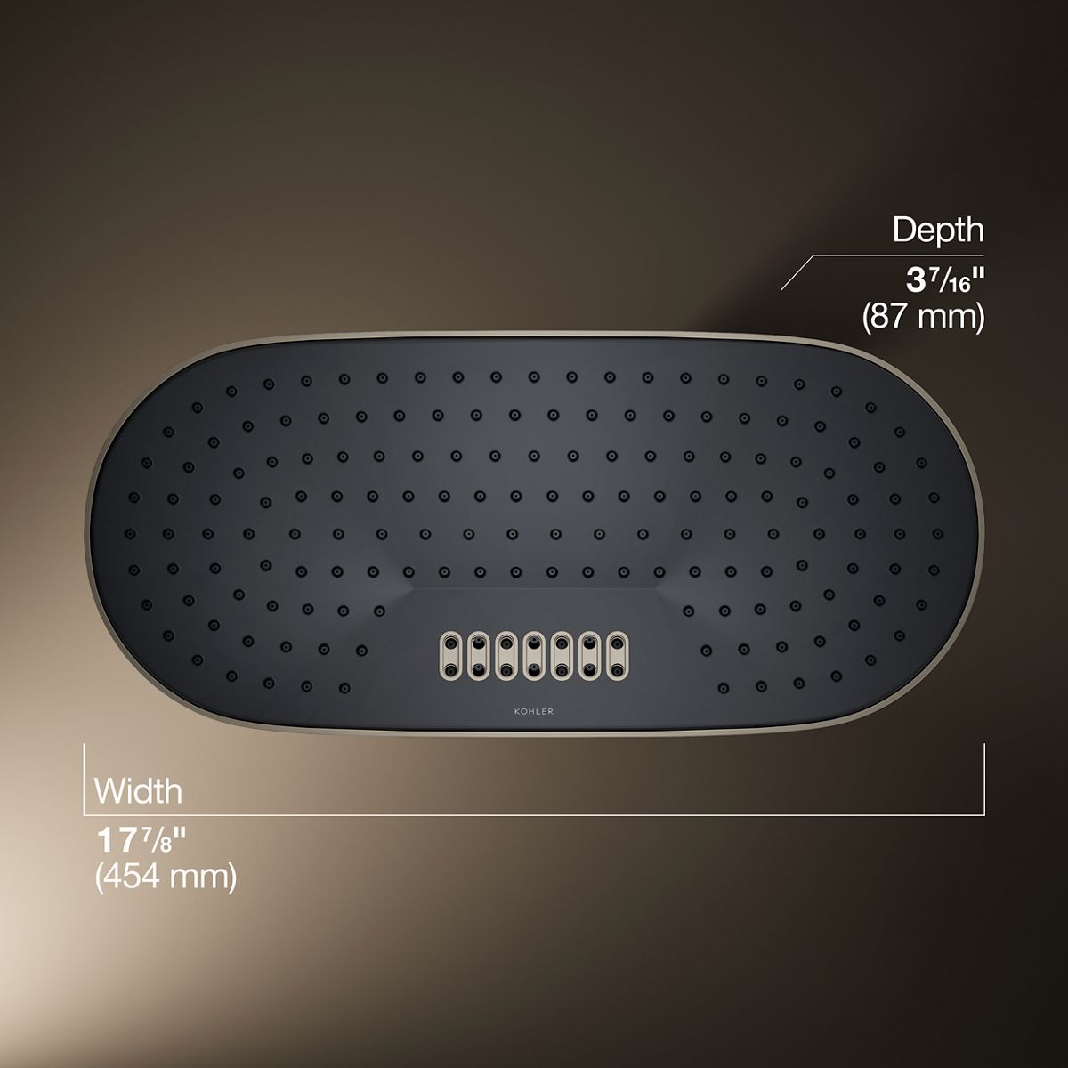 3/4 view of product with dimensions