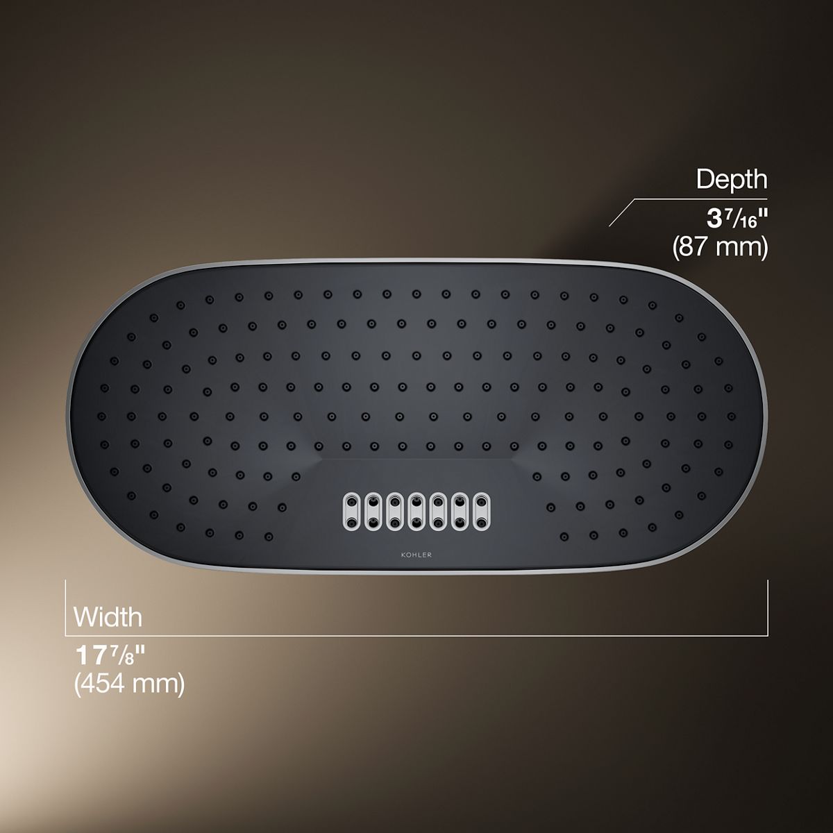 3/4 view of product with dimensions