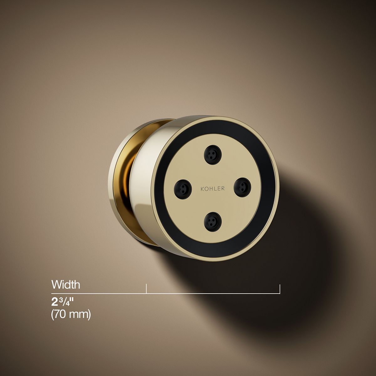 3/4 view of product with dimensions