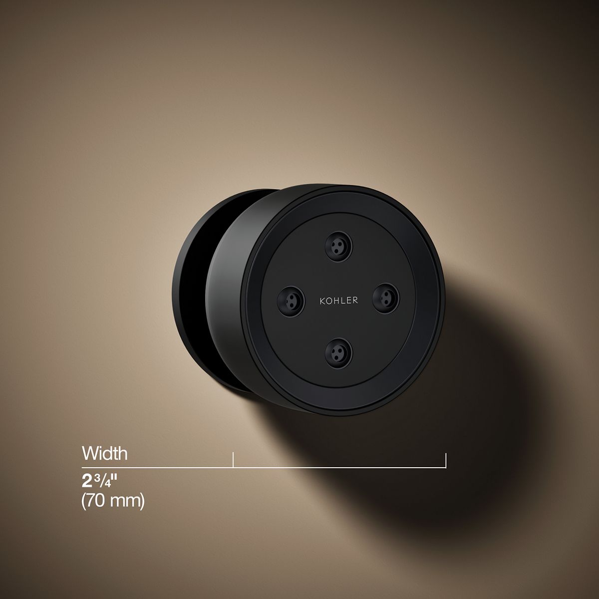 3/4 view of product with dimensions
