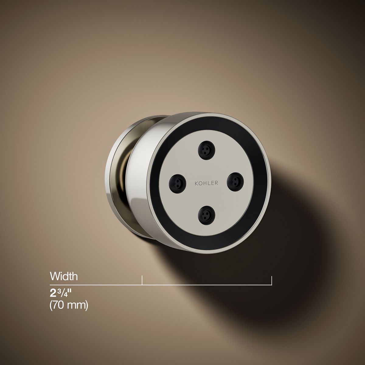 3/4 view of product with dimensions