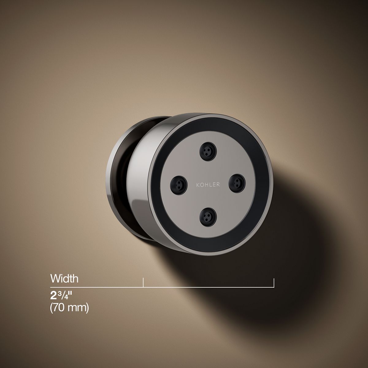 3/4 view of product with dimensions