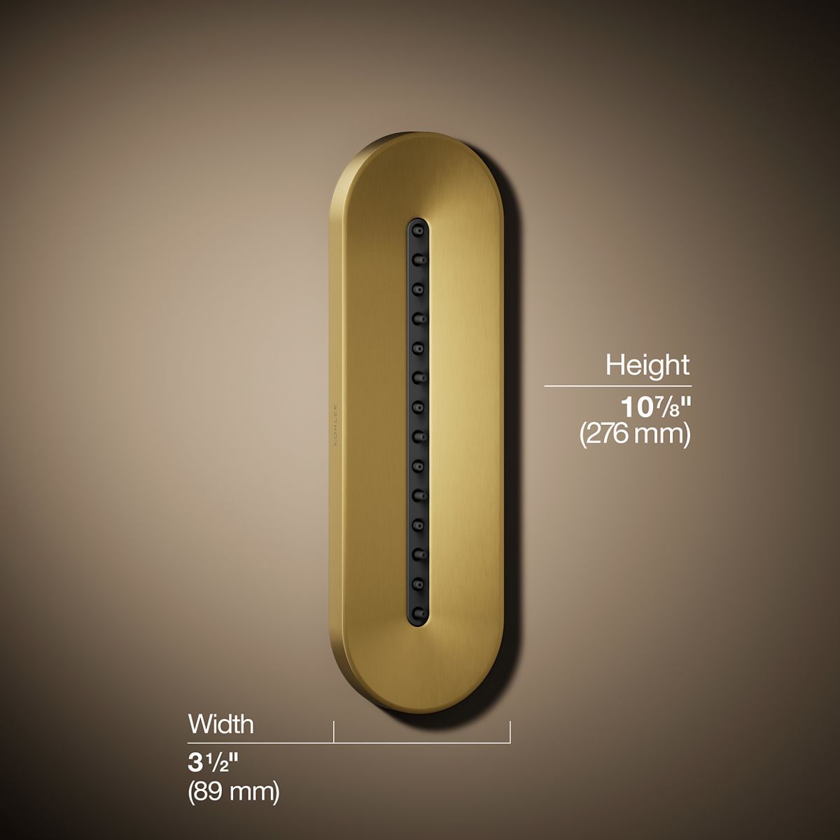 3/4 view of product with dimensions