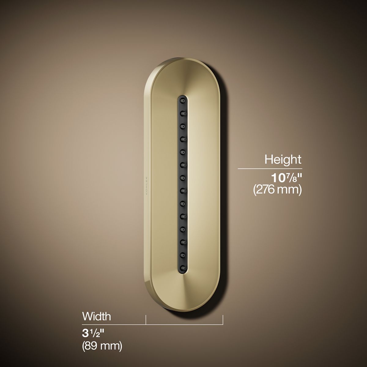 3/4 view of product with dimensions