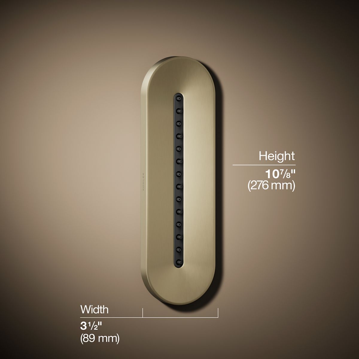 3/4 view of product with dimensions