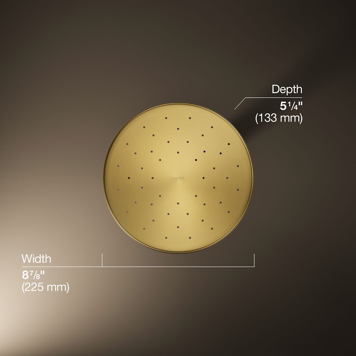 3/4 view of product with dimensions