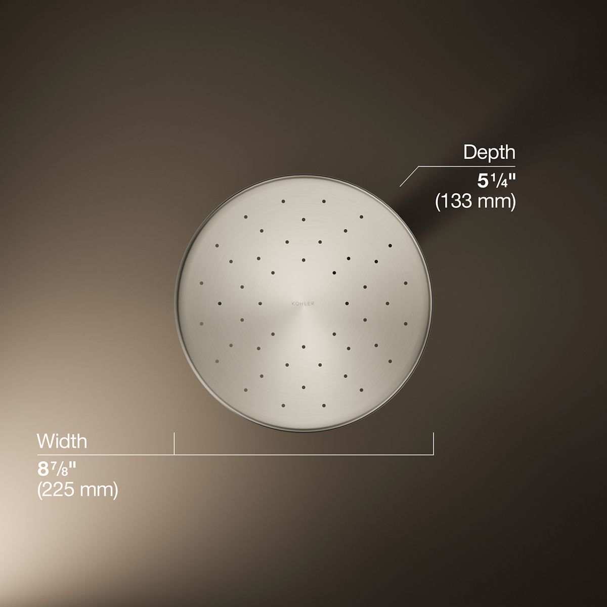 3/4 view of product with dimensions