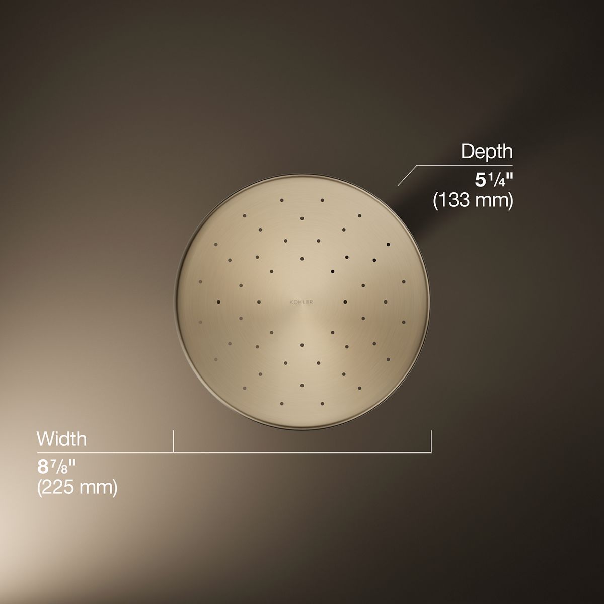 3/4 view of product with dimensions