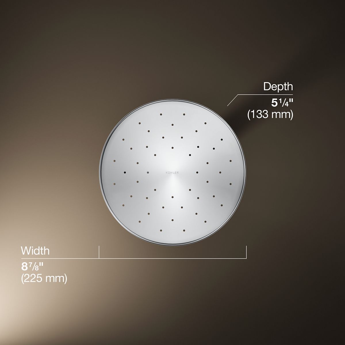 3/4 view of product with dimensions