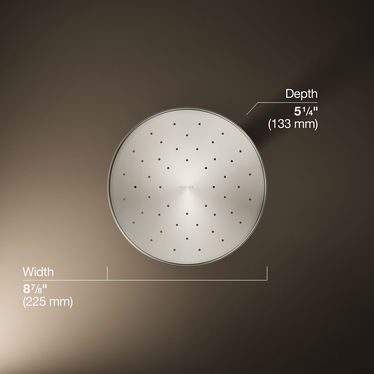 3/4 view of product with dimensions
