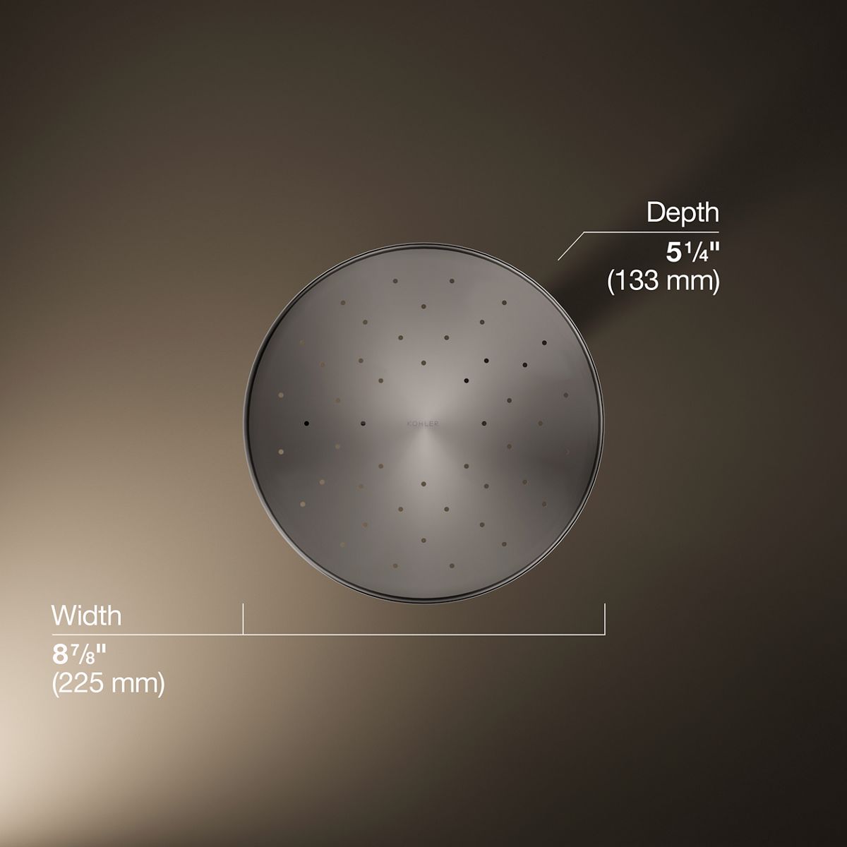 3/4 view of product with dimensions
