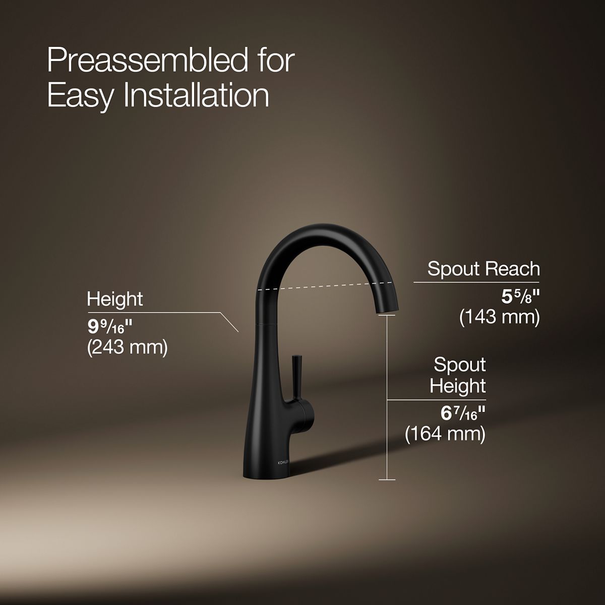 3/4 view of product with dimensions