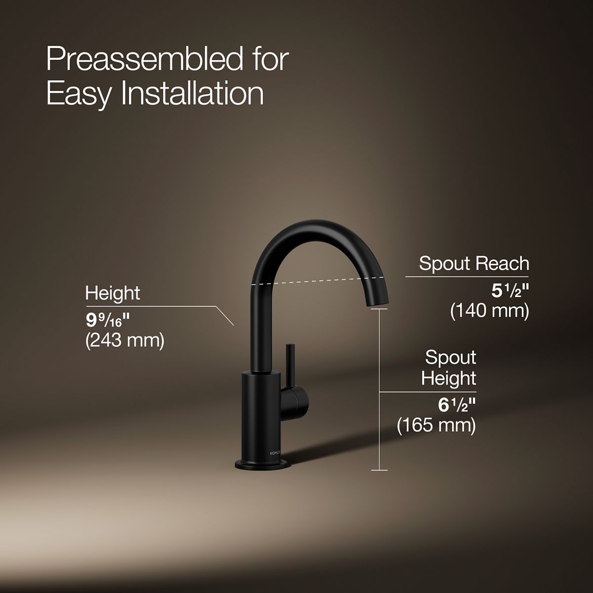 3/4 view of product with dimensions