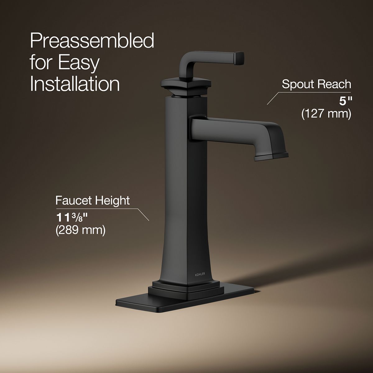 3/4 view of product with dimensions
