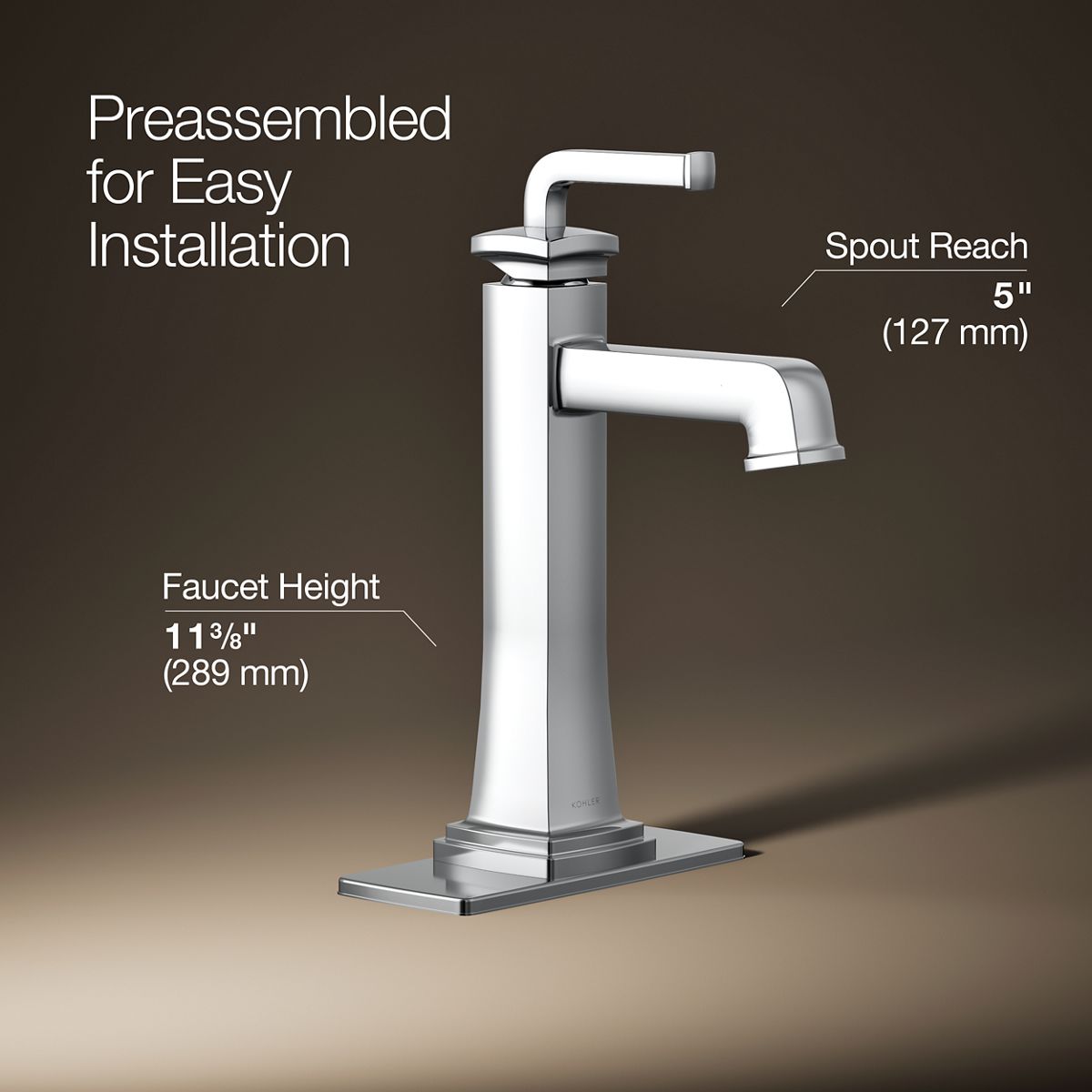 3/4 view of product with dimensions