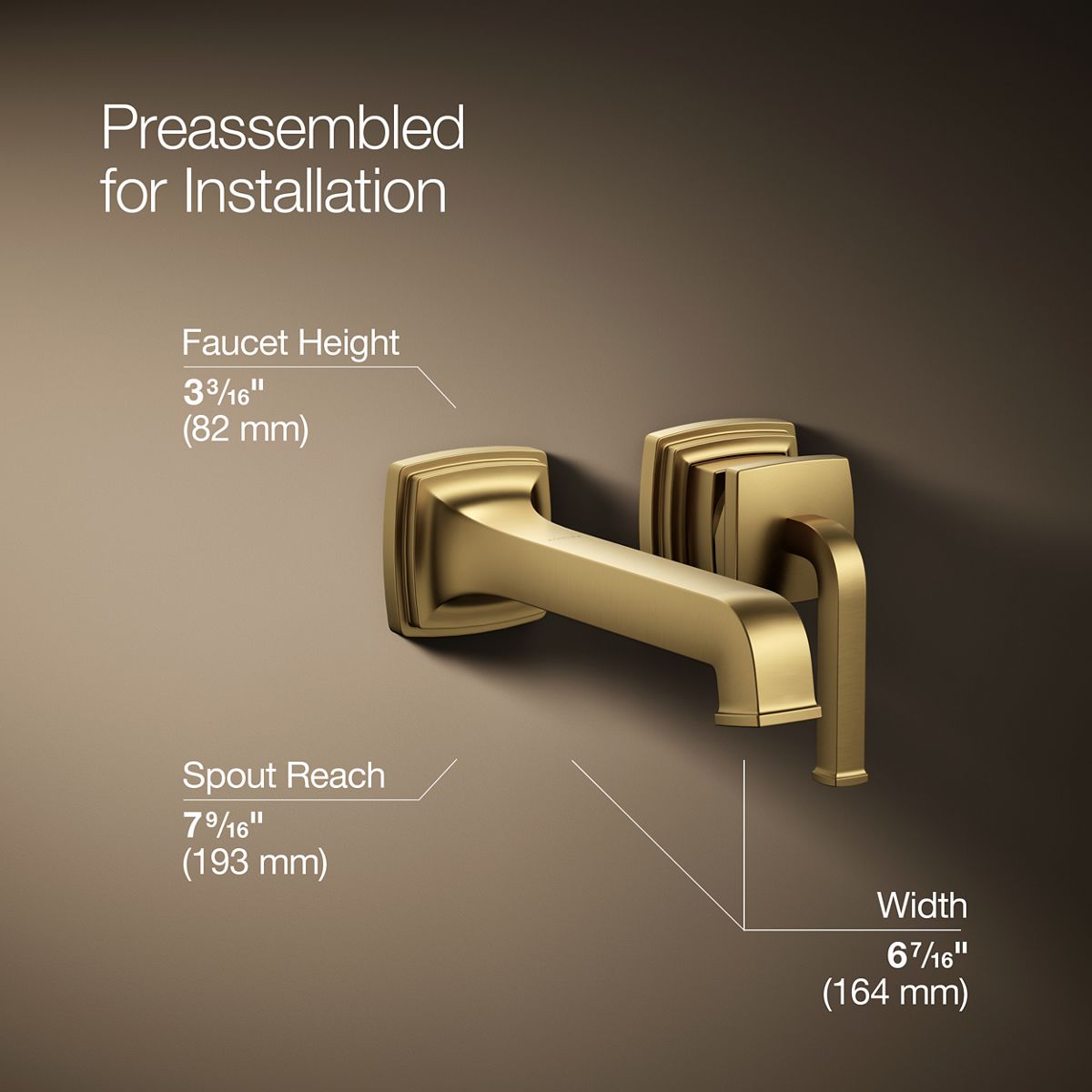 3/4 view of product with dimensions