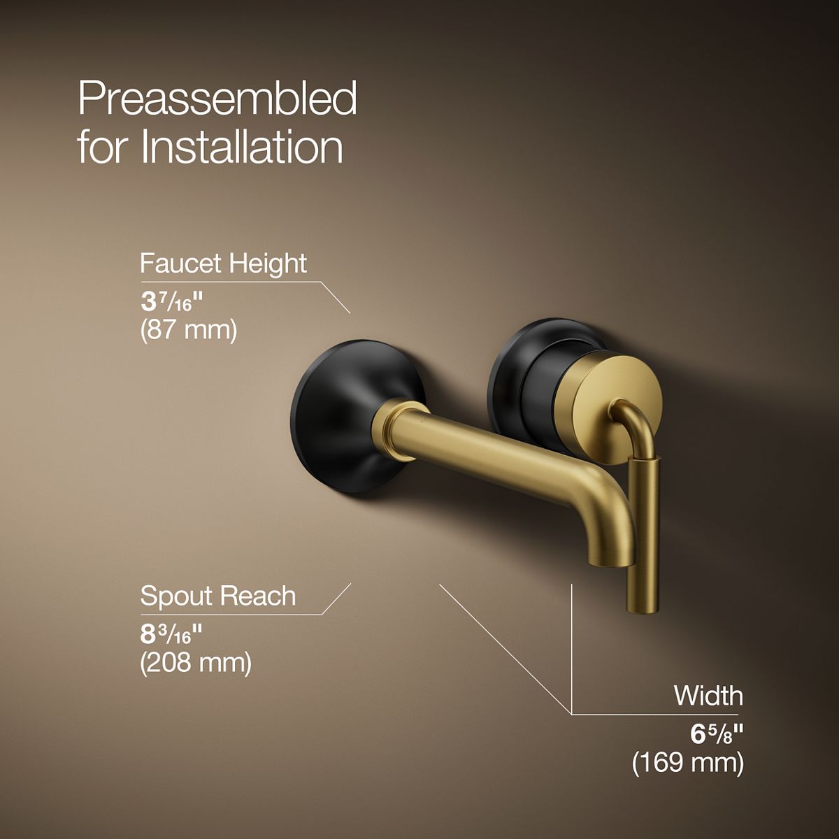 3/4 view of product with dimensions