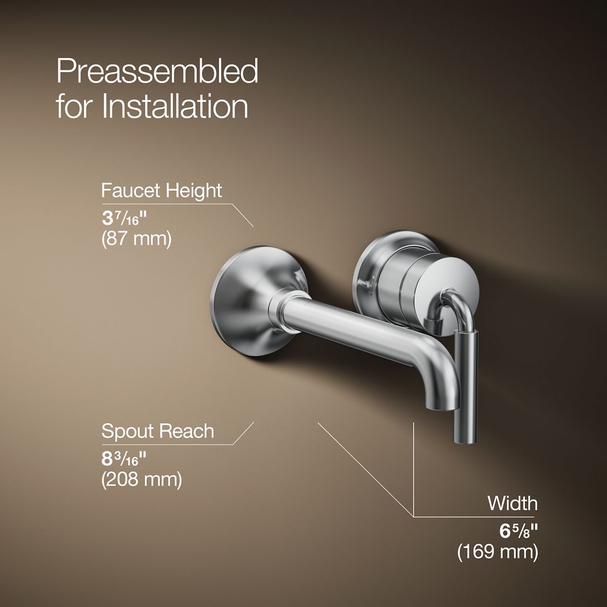 3/4 view of product with dimensions