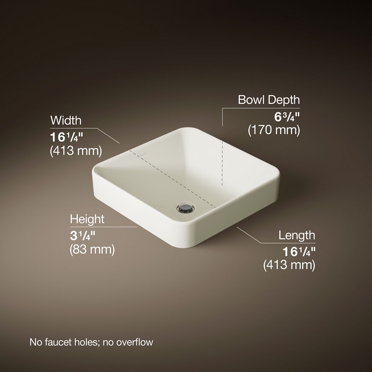 3/4 view of product with dimensions