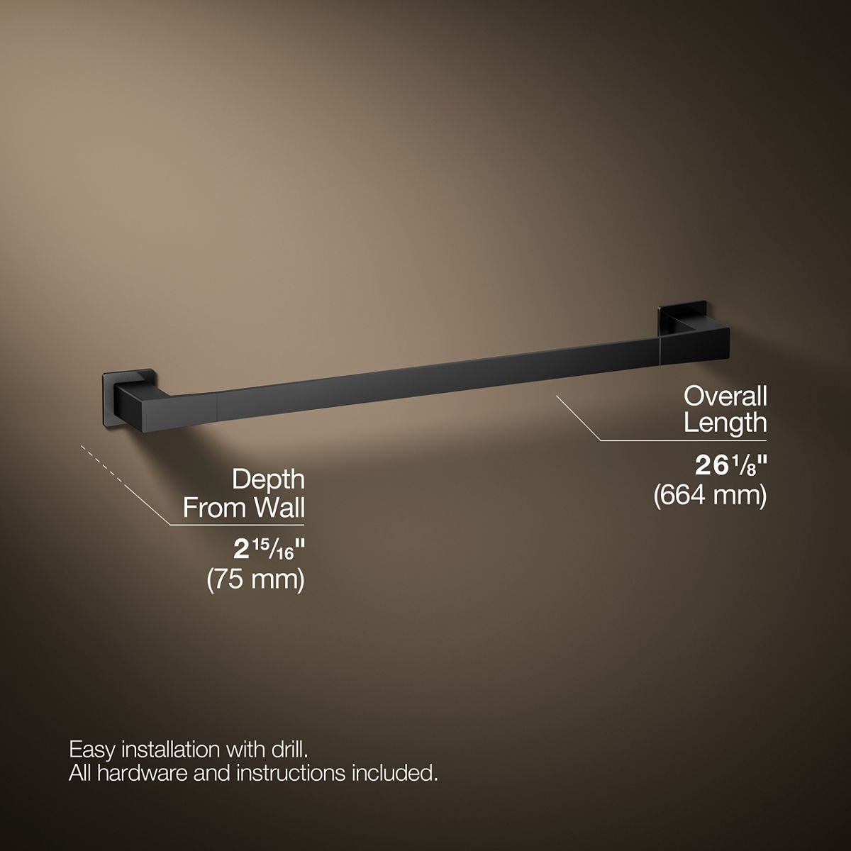 3/4 view of product with dimensions