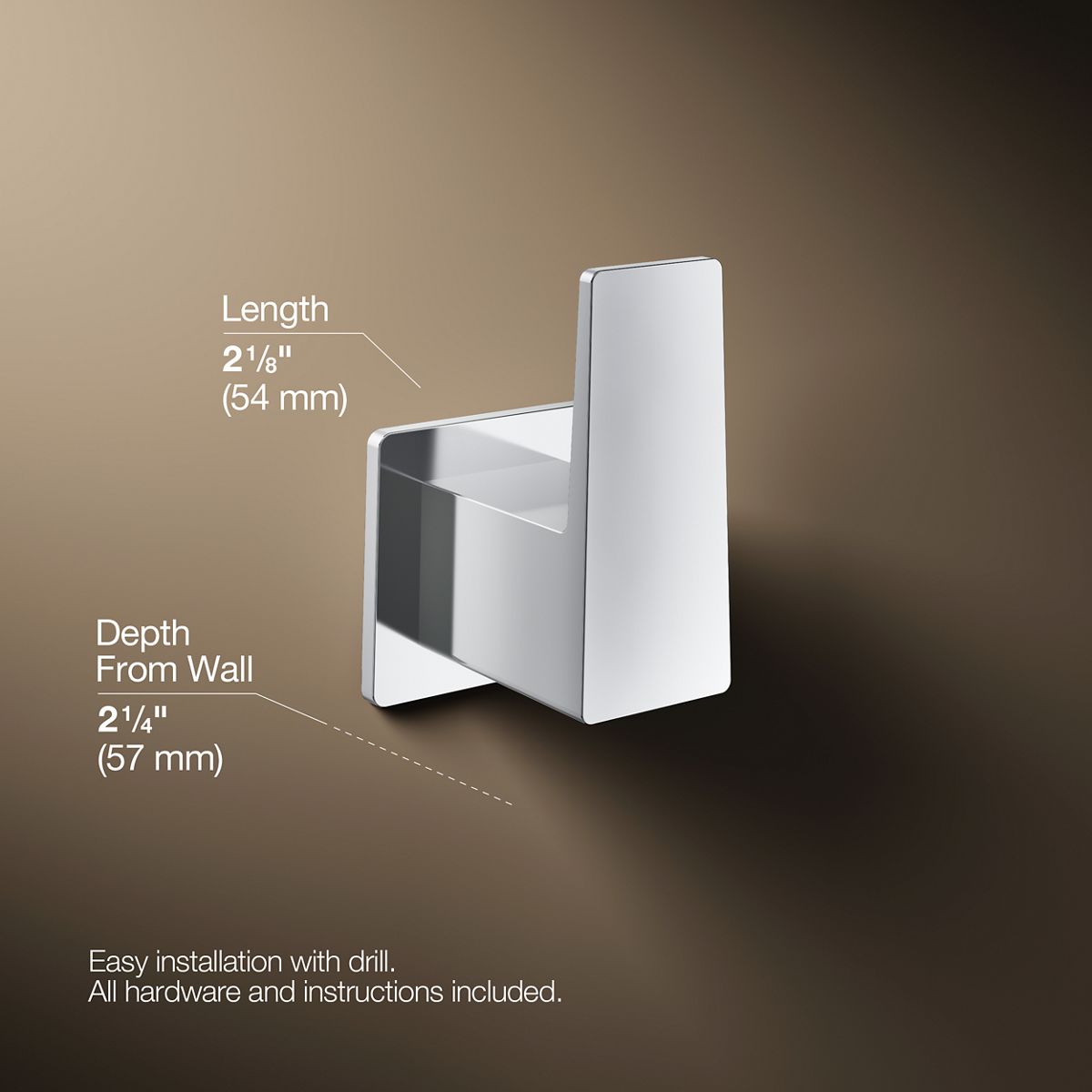 3/4 view of product with dimensions