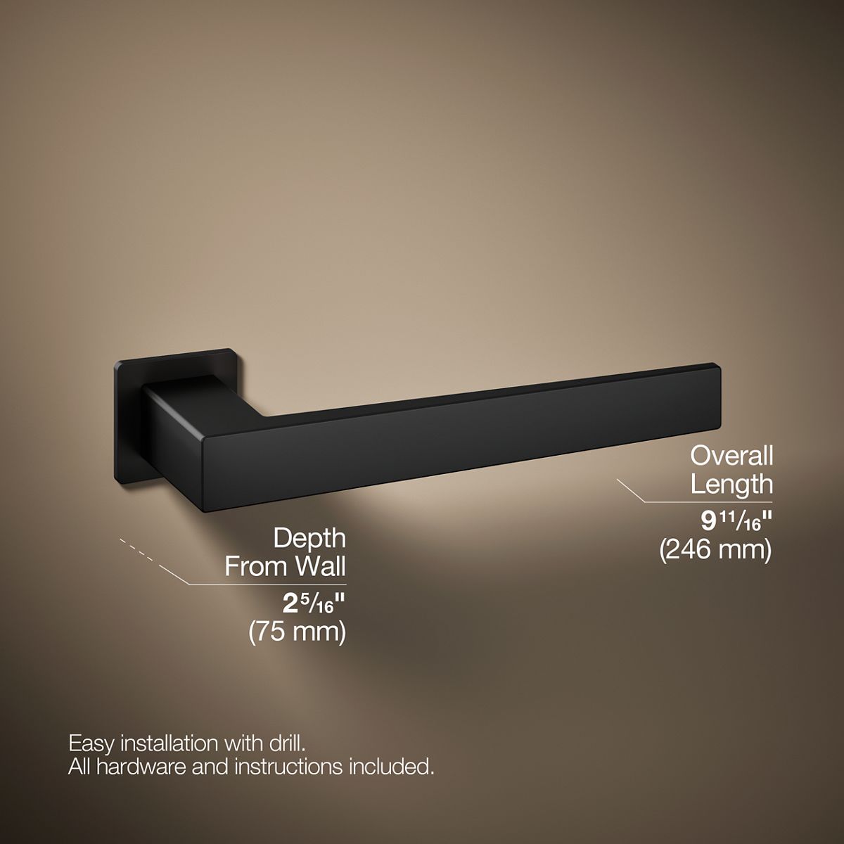 3/4 view of product with dimensions
