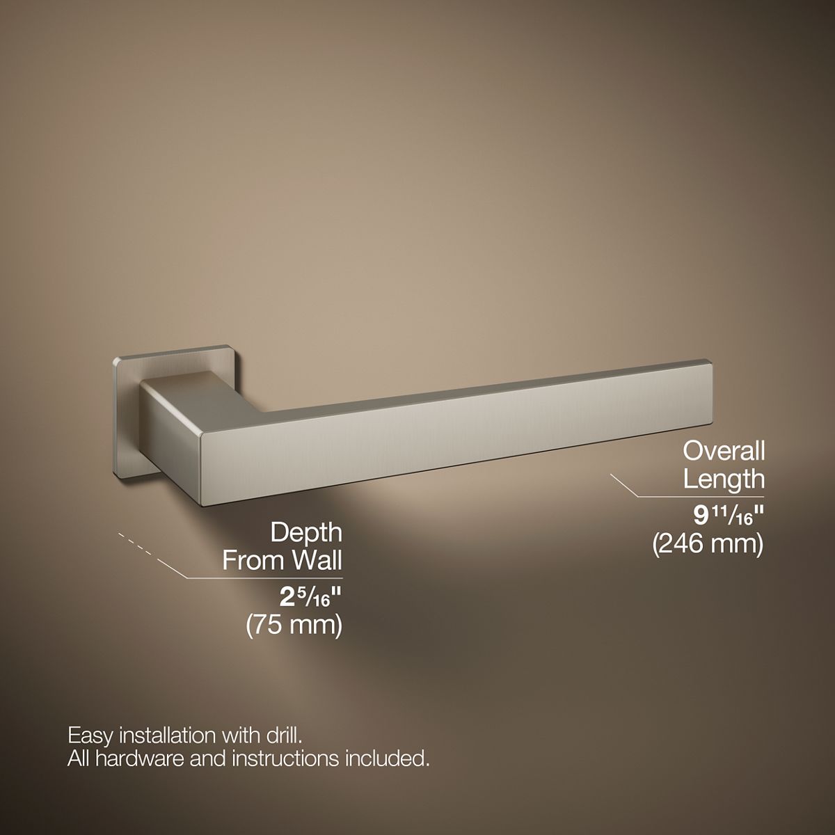 3/4 view of product with dimensions