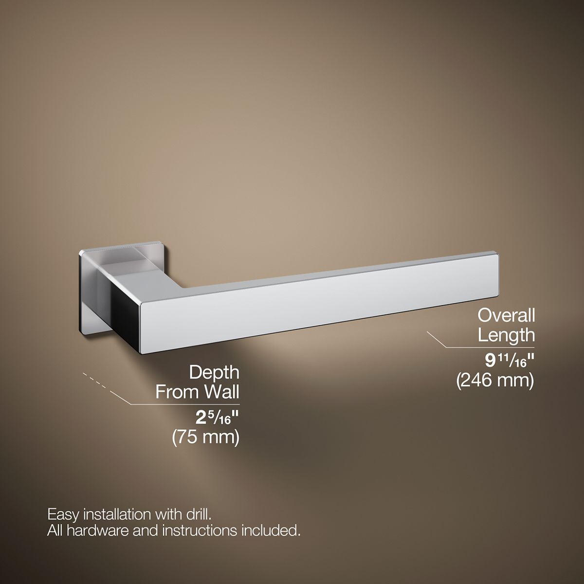 3/4 view of product with dimensions
