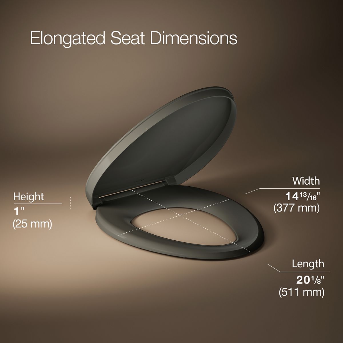 3/4 view of product with dimensions
