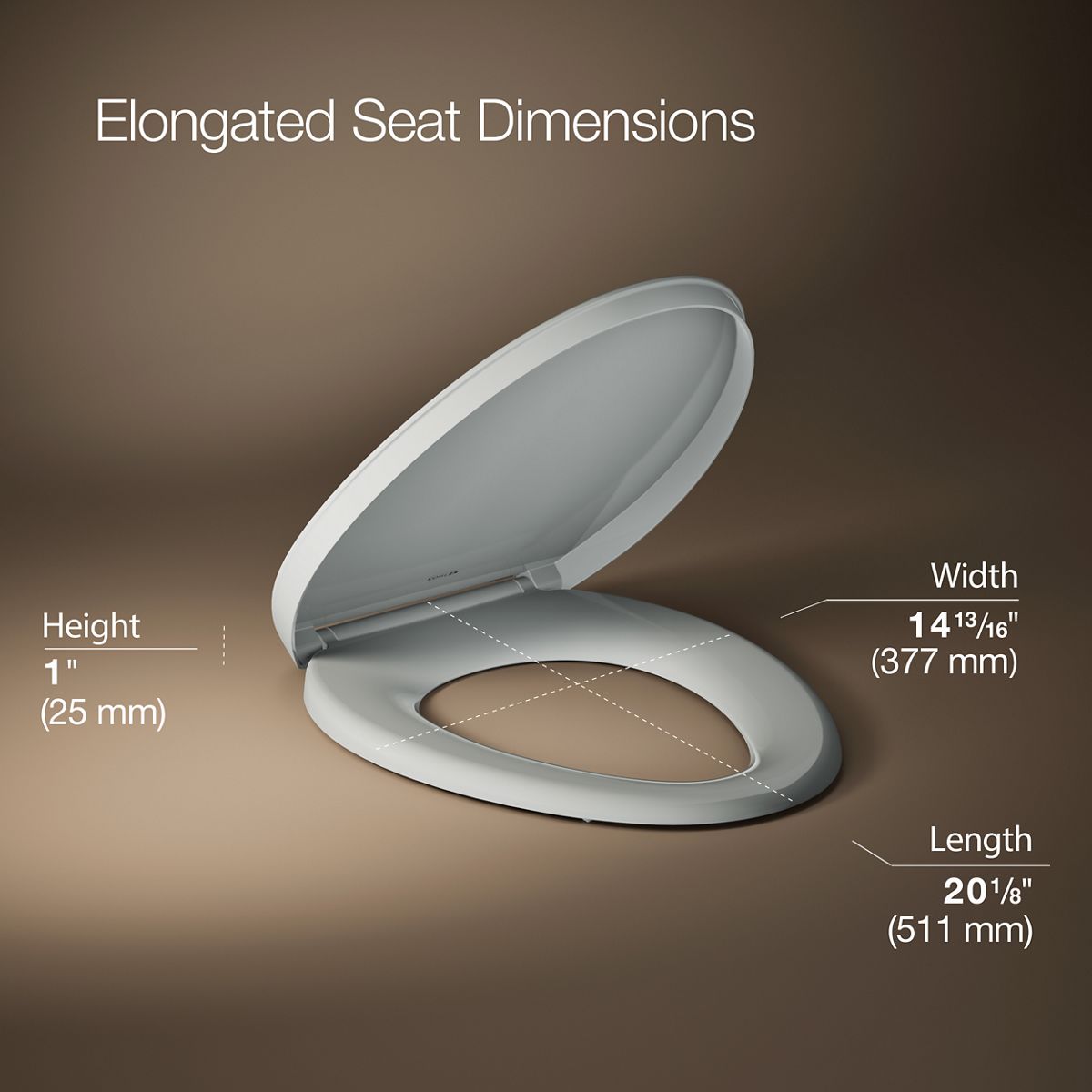 3/4 view of product with dimensions