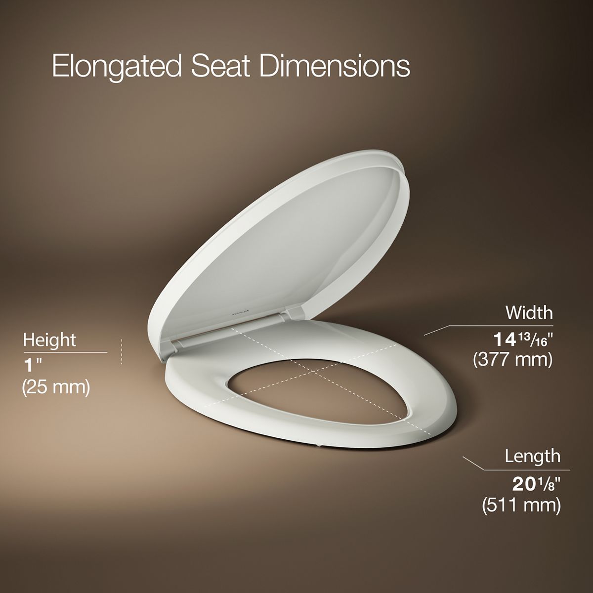 3/4 view of product with dimensions