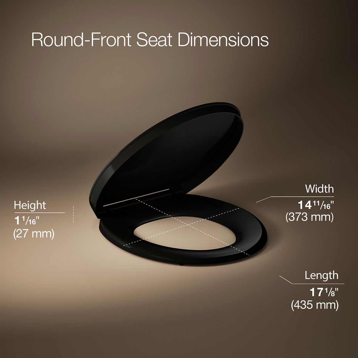 3/4 view of product with dimensions