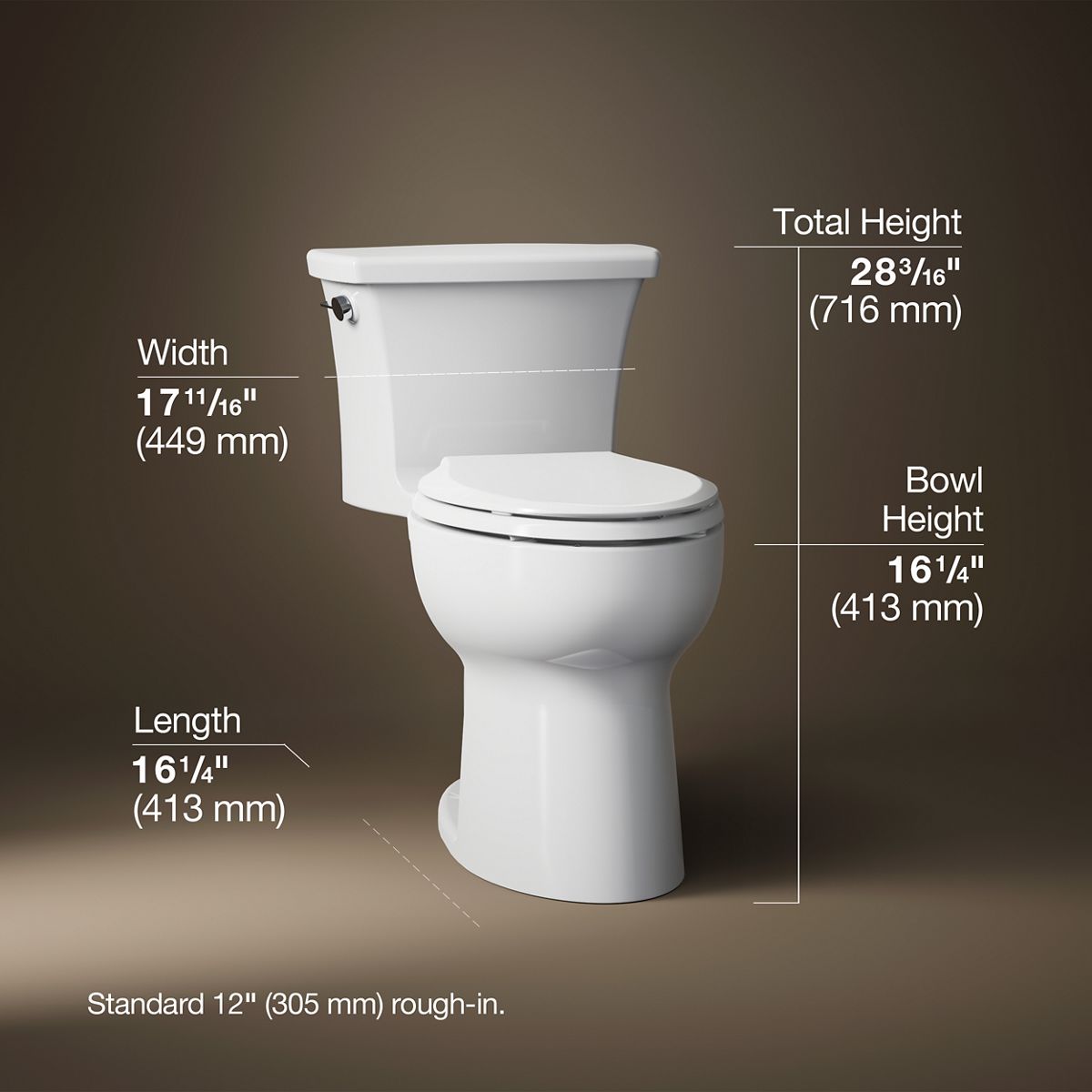 3/4 view of product with dimensions