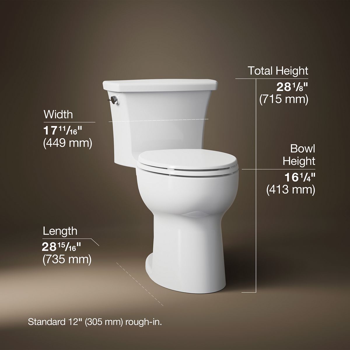3/4 view of product with dimensions
