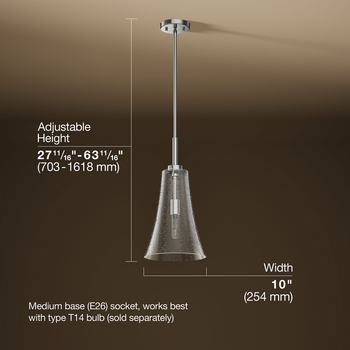 3/4 view of product with dimensions