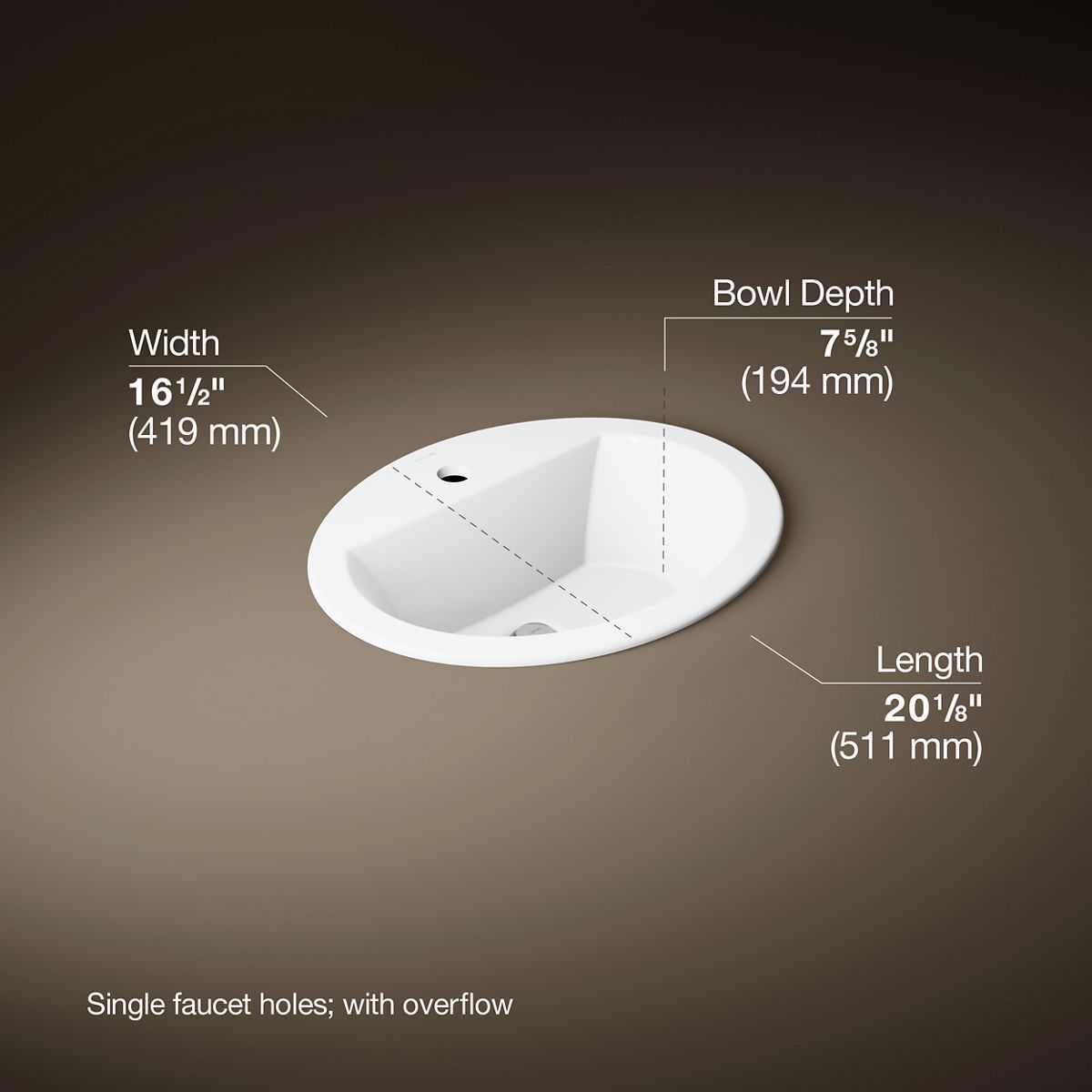 3/4 view of product with dimensions