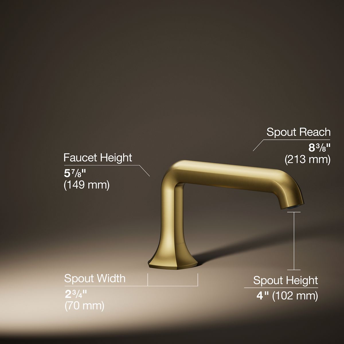 3/4 view of product with dimensions