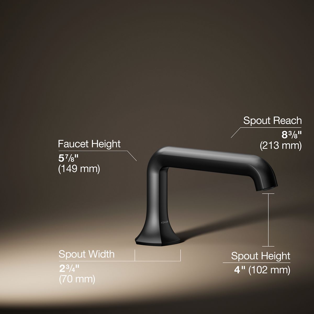 3/4 view of product with dimensions
