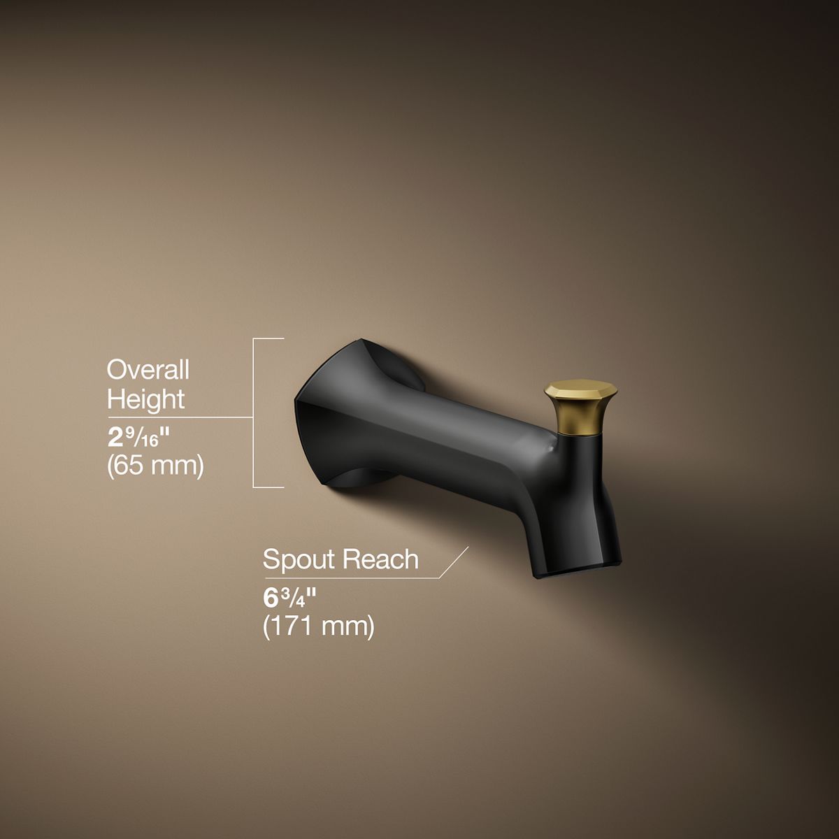 3/4 view of product with dimensions